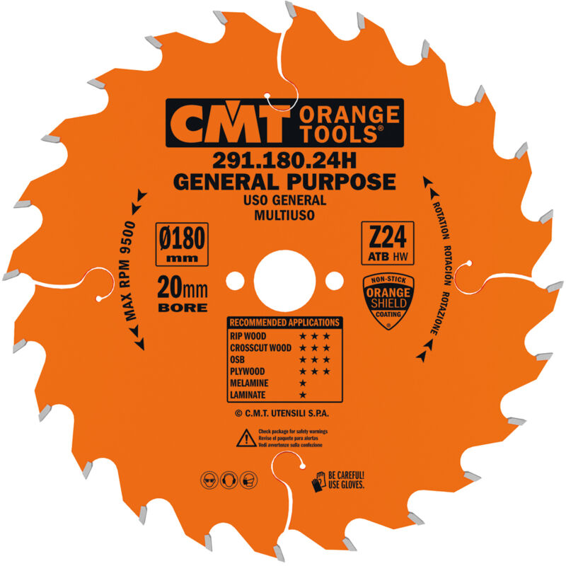 foto del prodotto 291.180.24h lama circolare per taglio lungo e traverso vena per macchine portatili, metallo grigio - cmt