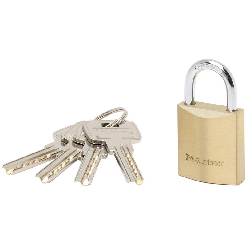 foto del prodotto 2930eurd lucchetto a chiavi con corpo spesso in ottone massiccio, oro, 5.5 x 3 x 1.4 cm master lock