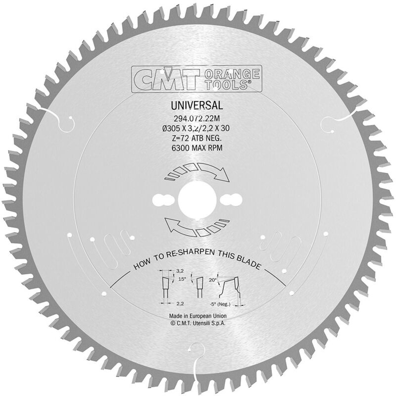 foto del prodotto 294.072.22m lama circolare universale per taglio traverso vena serie industriale , metallo grigio cmt
