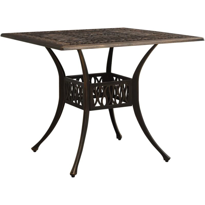 foto del prodotto vidaxl tavolo da giardino bronzo 90x90x73 cm in alluminio pressofuso