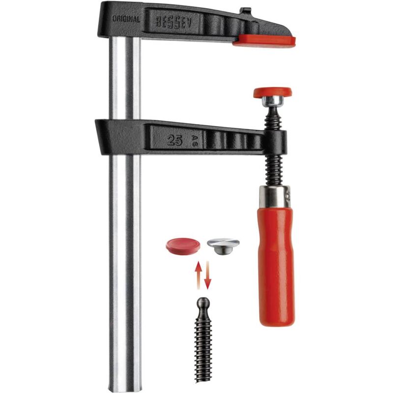 foto del prodotto morsetto a vite in metallo tg 300 140 bessey tg30 apertura max. 300 mm misura della sporgenza 140 mm