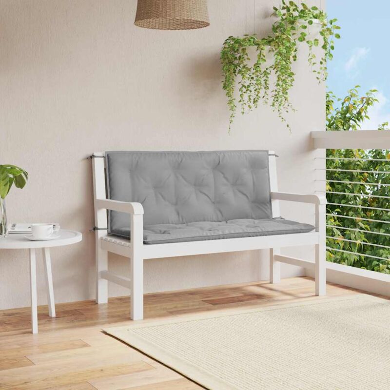 foto del prodotto vidaxl cuscino per panca grigio 120x 50 50 x7cm in tessuto oxford
