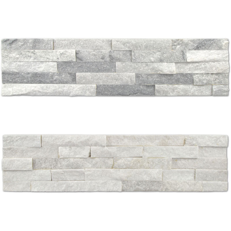 immagine 0 del prodotto 2a scelta rivestimento in pietra naturale mattoni di clinker scivola bianco e grigio lucido, robusto e resistente alle intemperie quarzo bianco