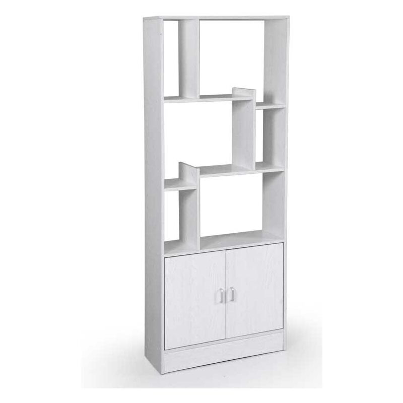 foto del prodotto 2c libreria ufficio cameretta bianca con vano 70x 24 x 170 h