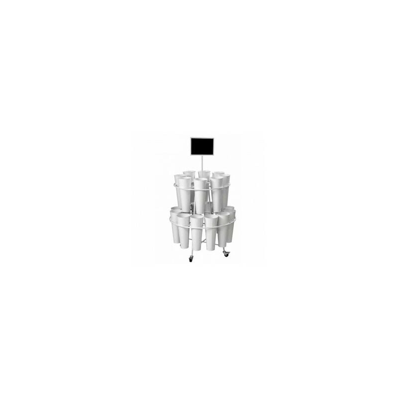 foto del prodotto 2c portafiori espositore pz 20 bianco cm 82 x 155 h con rotelle 740398 740404 