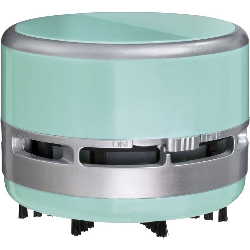foto del prodotto 2clean aspirapolvere da tavolo verde menta, mini aspirapolvere come gadget da ufficio, ideale per l ufficio, la casa o l auto, 2 batterie aa non