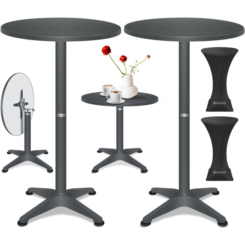 foto del prodotto 2in1 tavolo da bar pieghevole tavolo da bistrot piano in alluminio acciaio inox altezza regolabile 70cm 115cm tavolo per feste matrimonio al chiuso