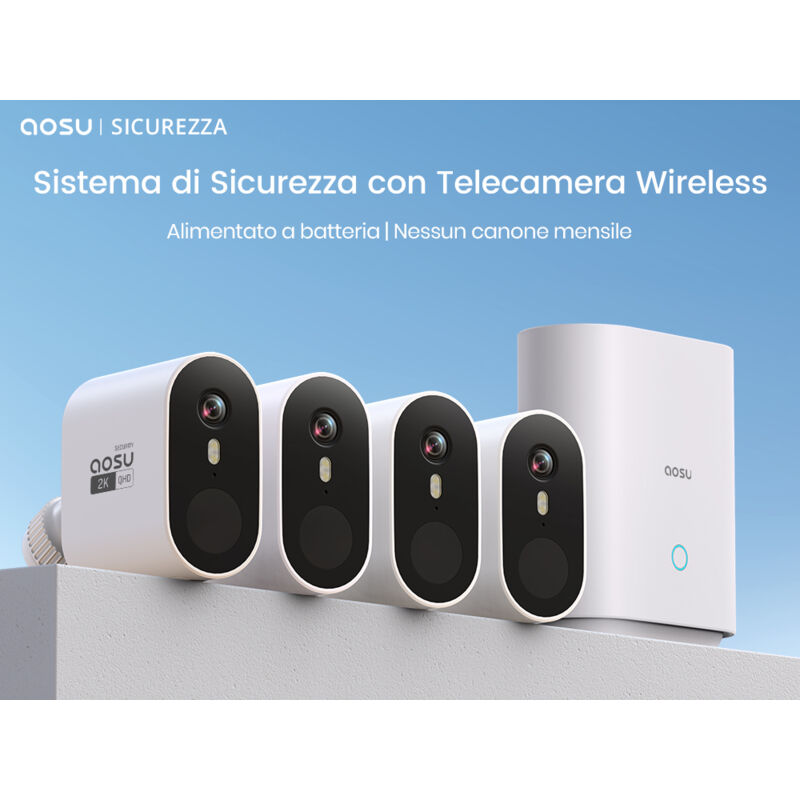 foto del prodotto 2k telecamera wi-fi esterno, telecamera wifi esterno senza fili con 240 giorni, 0 canone mensile, 32g memoria locale, nessun abbonamento,rilevamento