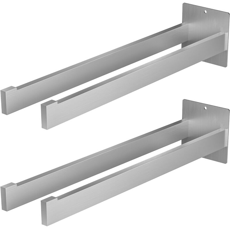 foto del prodotto 2pcs auralum max portasciugamani in acciaio inox, gancio a muro per bagno e cucina, spazzolato