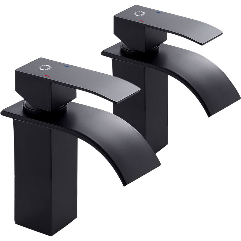 immagine 0 del prodotto 2pcs cecipa nero rubinetto bagno lavabo cascata, miscelatore lavabo bagno, rubinetto lavabo, rubinetto bagno lavabo, miscelatore per bagno