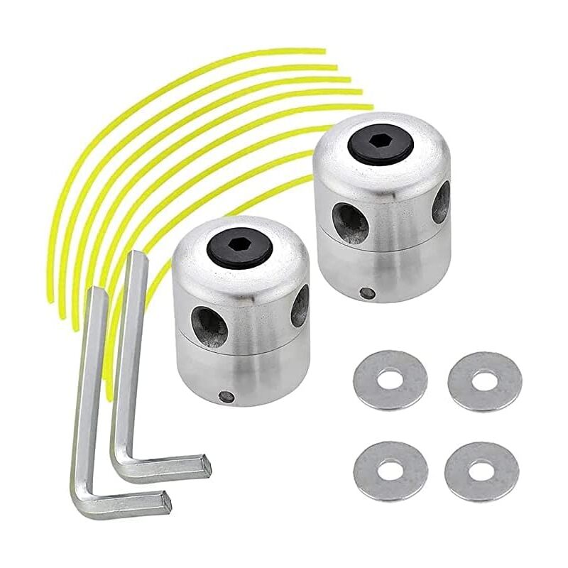foto del prodotto 2pcs d broussailleuse, t te de coupe en aluminium, couper la t te de coupe de la gazon, pour accessoires de tondeuse gazon r sistant l usure