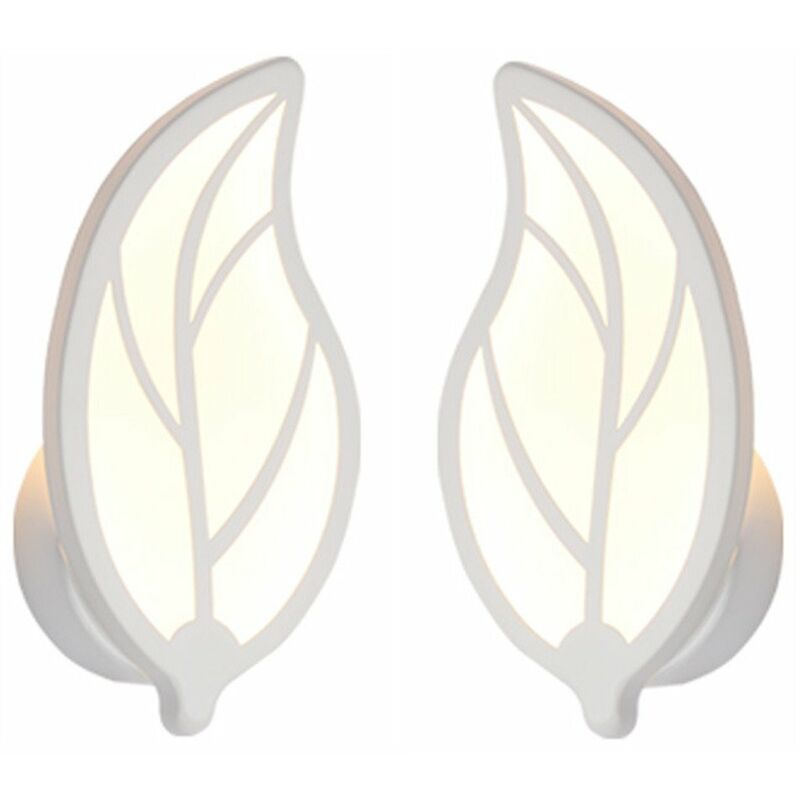 foto del prodotto 2pcs led lampada da parete interni moderno 7w a forma di foglia applique da parete per interni camera da letto soggiorno bianco freddo