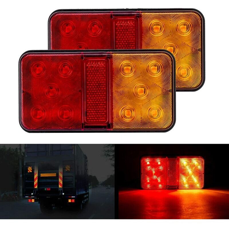 foto del prodotto 2pcs luci posteriori a led luci per rimorchio a led multifunzionali 12v impermeabile posizione di parcheggio indicatori di direzione per camion
