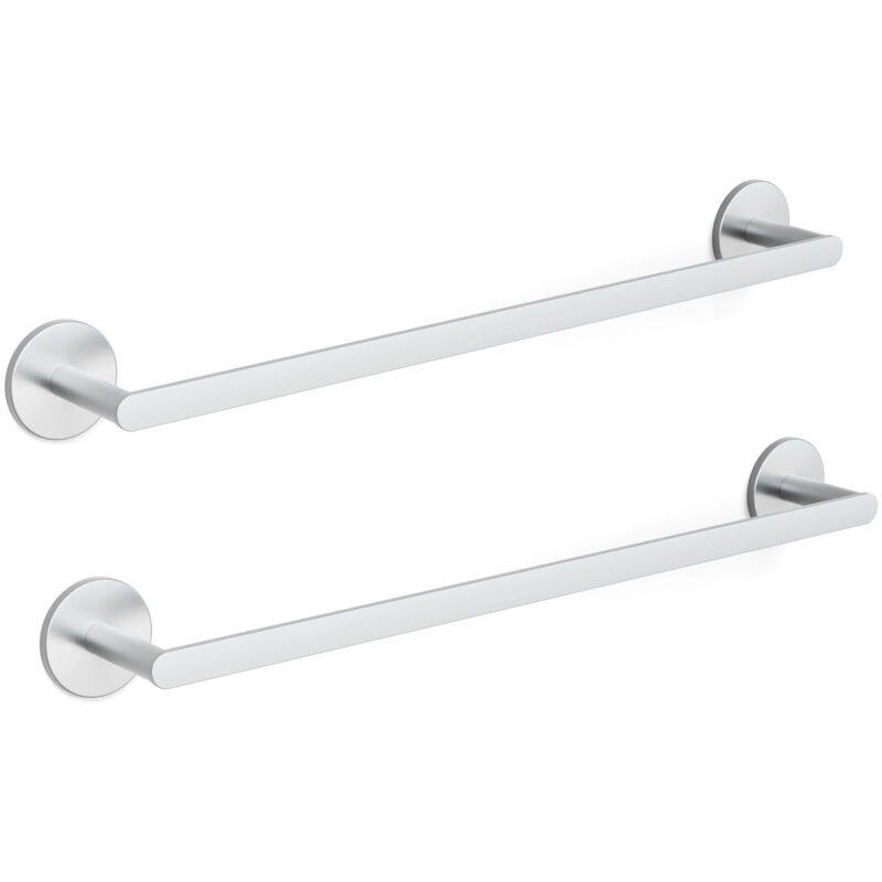 foto del prodotto 2pcs portasciugamani multifunzionale in acciaio inossidabile spazzolato, portasciugamani unipolare adatto per il bagno
