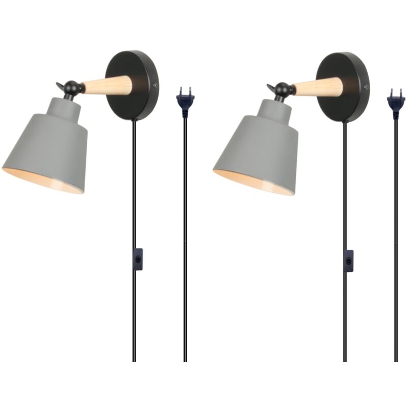 foto del prodotto 2pcs retr industriale stile in lampada da parete e27 metallo per interni cucina soggiorno illuminazione applique da parete