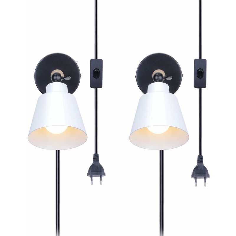 foto del prodotto 2pcs retr industriale stile lampada da parete e27 metallo per illuminazione soggiorno camera da letto applique da parete