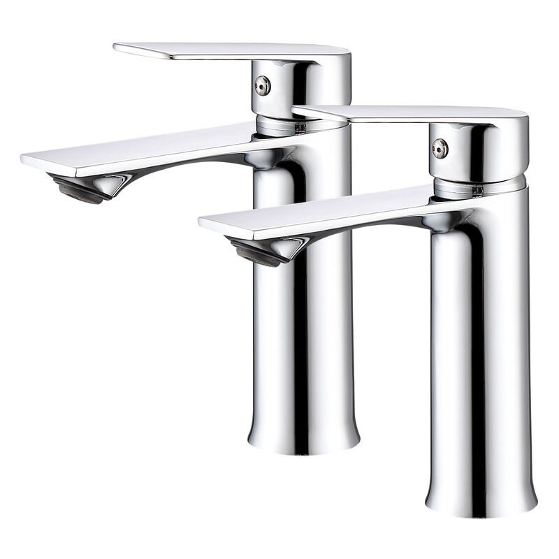 foto del prodotto 2pcs rubinetto bagno lavabo miscelatore lavabo acciaio inossidabile rubinetti bagno monocomando fredda e calda regolabile
