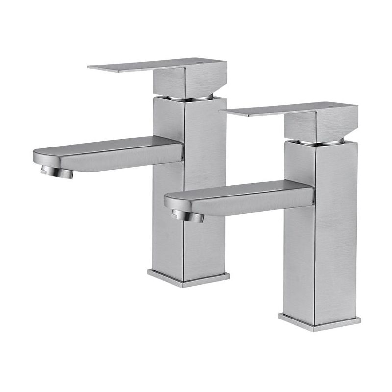 foto del prodotto 2pcs rubinetto del bagno miscelatore per lavabo a due vie per bagno rubinetto per lavabo in acciaio inossidabile rubinetto per lavabo classico