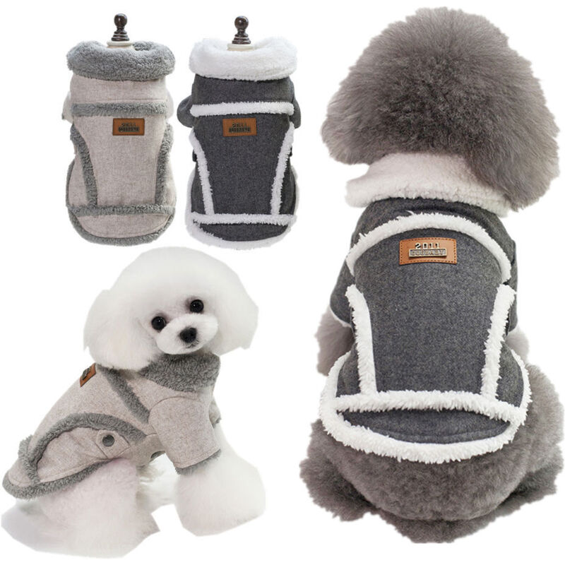 foto del prodotto 2pcs s collo 23 cm schiena 20 cm petto 32 cm cane autunno inverno fresco caldo tessuto britannico stile gilet cappotto accogliente con collare