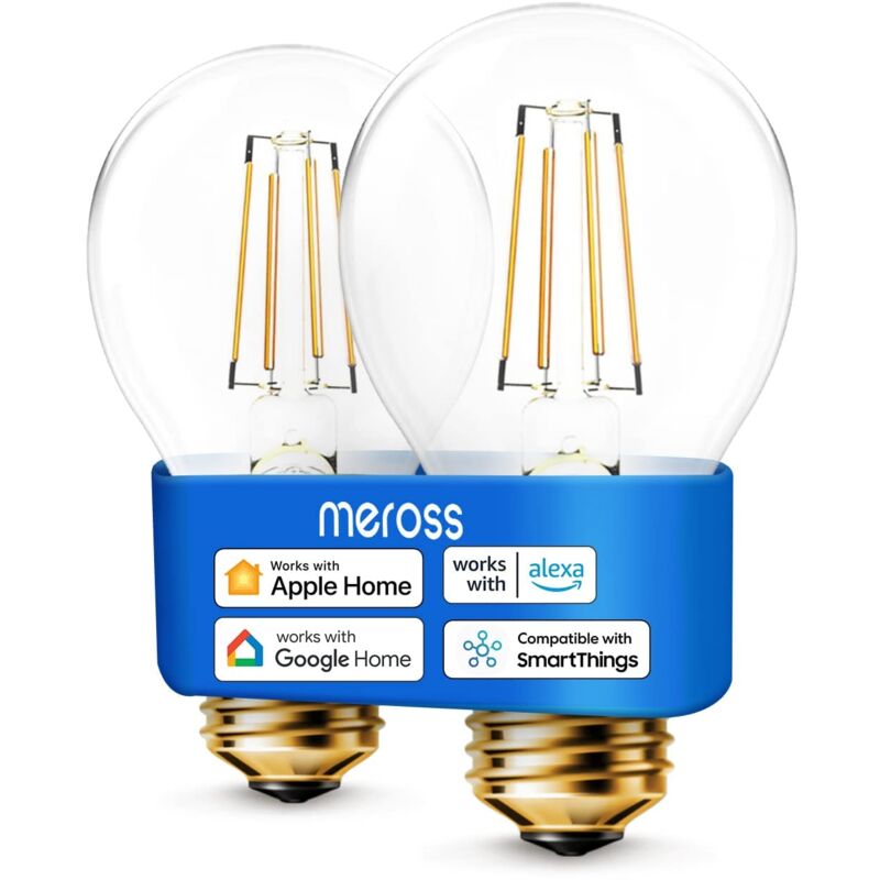 foto del prodotto 2pcs smart lampadine alexa led con dimmerabile bianco caldo vintage edison e27, lampadine wifi 9w equivalente a 60w compatibile con apple homekit