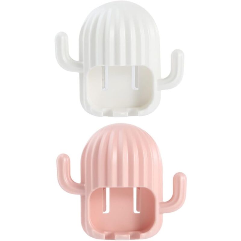 foto del prodotto 2portaspazzolini, portaspazzolini da parete multifunzionale in plastica autoadesiva, scatola portaspazzolini, nessuna foratura necessaria