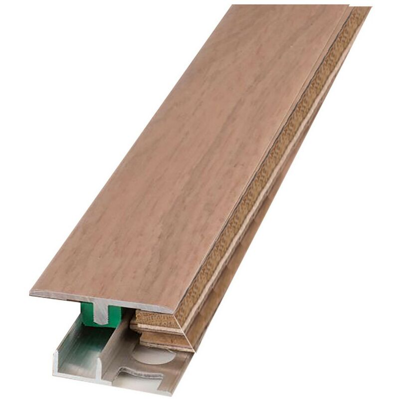 foto del prodotto 2pz profilo piatto con base per laminato e parquet 'un rivestito rovere grigio