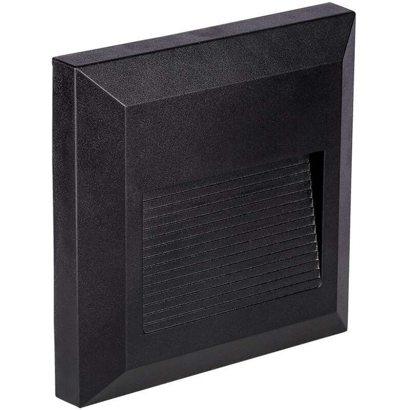 foto del prodotto 2w led faretto calpestabile corpo nero quadrato 4000k luce naturale