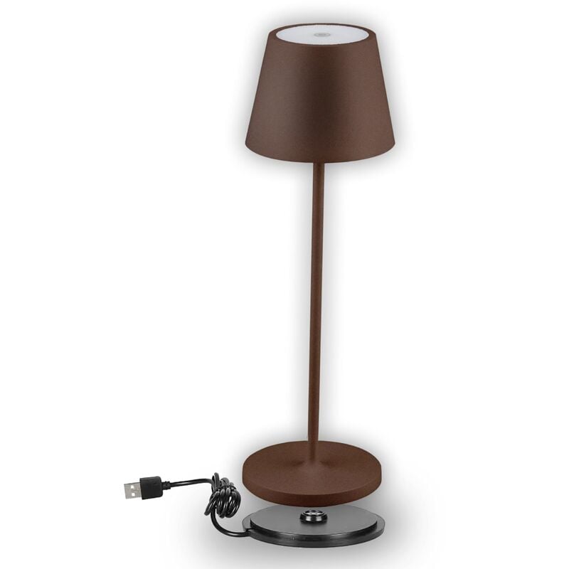 foto del prodotto 2w led lampada da tavolo 4400ma battery ip54 corten body 3000k luce calda