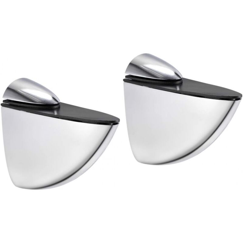 foto del prodotto 2x 65mm regolabile tipo pellicano mensola a muro staffa in metallo colore argento cromato lucido con viti tassello cucina bagno mobili fissaggio