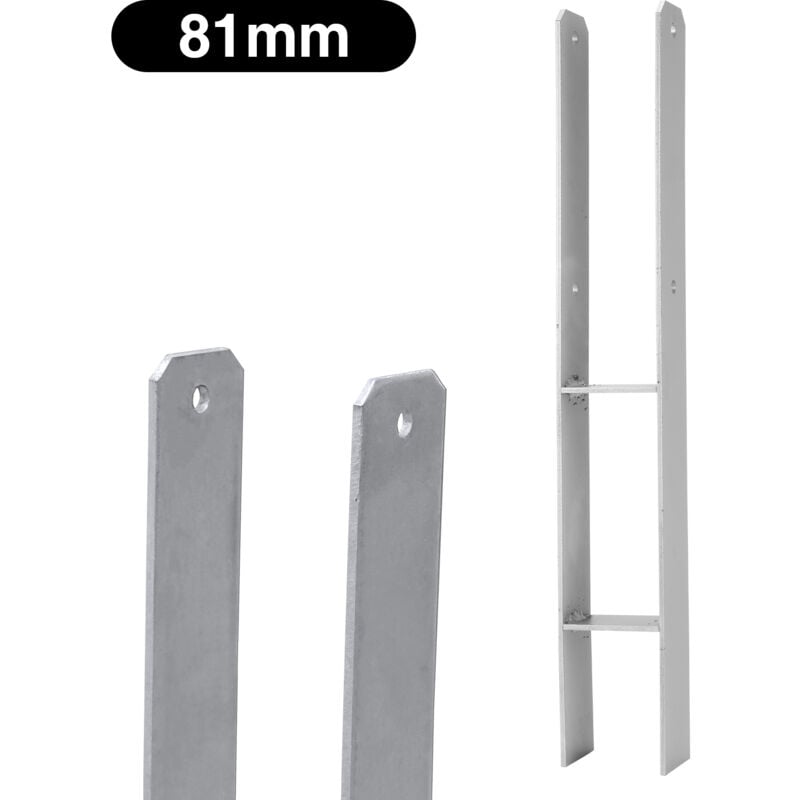 foto del prodotto 2x ancoraggio ad h supporto per palo ancoraggio per palo presa a terra ancoraggio per palo presa a terra 81 mm swanew