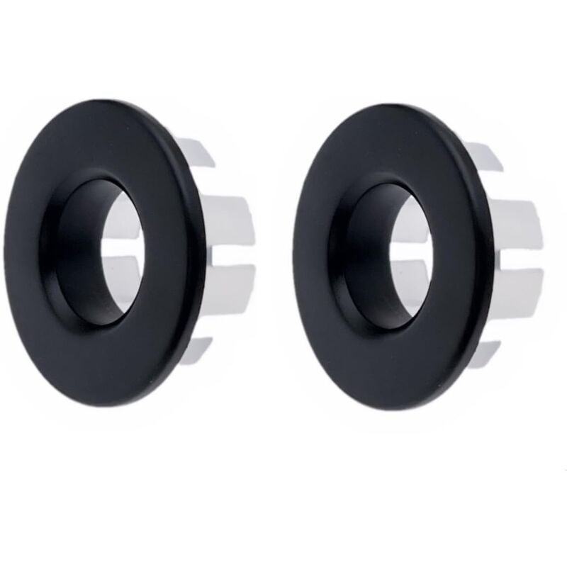 foto del prodotto 2x anello di troppo pieno in rame placcato nero opaco per lavandino del bagno, troppo pieno per lavandino della cucina e del bagno bebusingoto