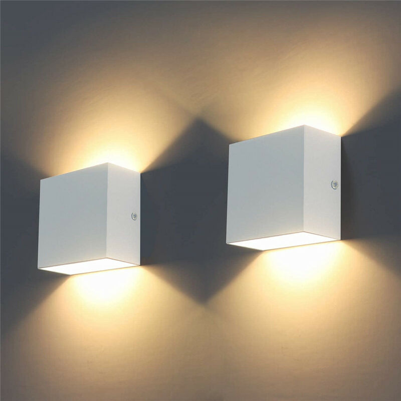 foto del prodotto 2x applique led per interno, 6w moderna lampada da parete in alluminio, lampada angolo del fascio regolabile per corridoio cucina isaland camera da