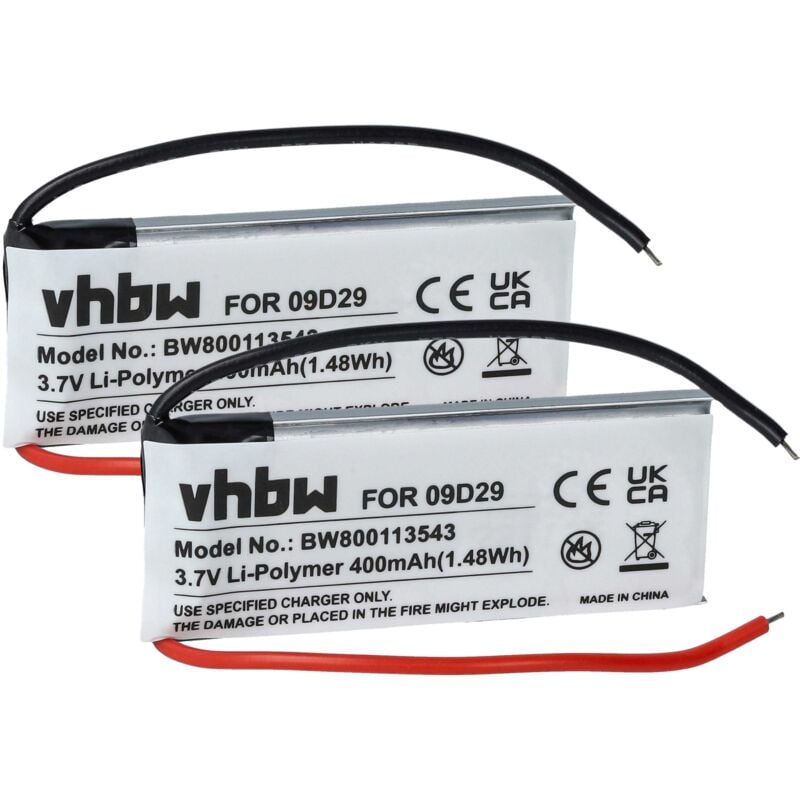 foto del prodotto 2x batteria compatibile con albrecht rider fm, rider navigatore gps 400mah, 3,7v, li poly vhbw