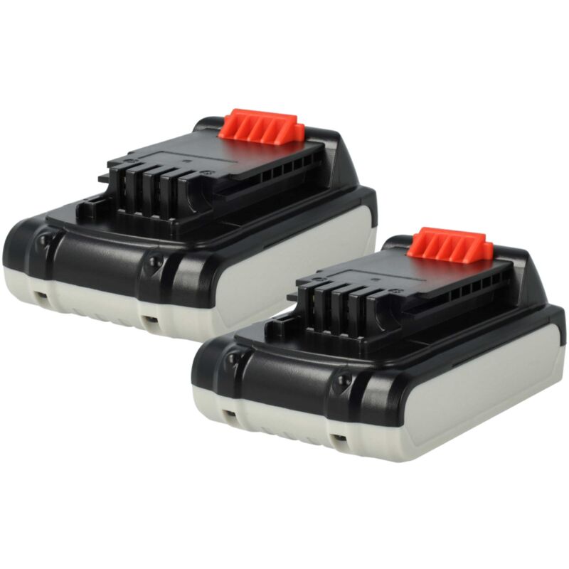 foto del prodotto 2x batteria compatibile con black decker hp186f4l, hp186f4lbk, hp186f4lk, gtc800l, gxc1000l utensile elettrico 2000 mah, li-ion, 18 v - vhbw