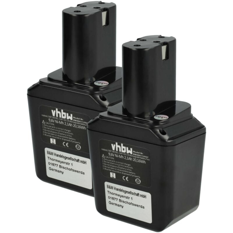 immagine 0 del prodotto 2x batteria compatibile con bosch gss serie 1a generazione utensile elettrico 2100 mah, nimh, 9,6 v vhbw