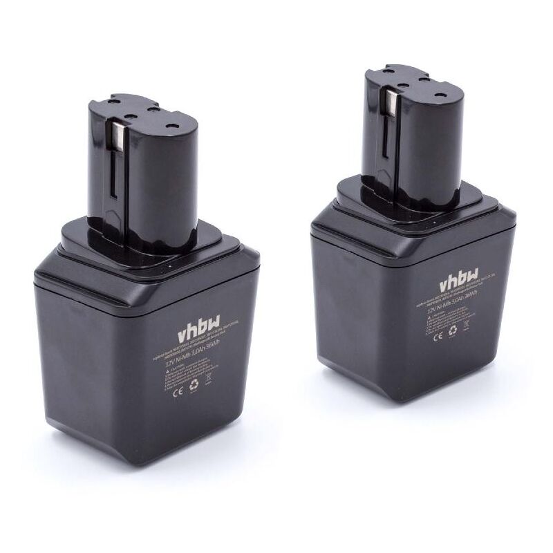 foto del prodotto 2x batteria compatibile con bosch serie gsb 1a generazione utensile elettrico 3000 mah, nimh, 12 v vhbw