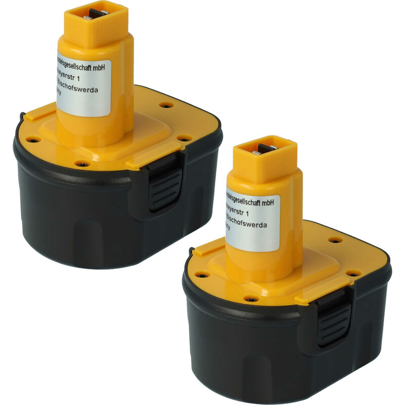 foto del prodotto 2x batteria compatibile con dewalt 152250-27, 2802, 2802k, 2812b, 2812k, 2832k, 2852b attrezzi da lavoro (2000mah, 12v, nimh) - vhbw