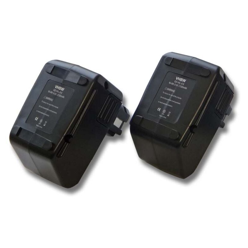 foto del prodotto 2x batteria compatibile con hilti sf100, sf100a, bd2000, sb10, sfb105 utensile elettrico 2100 mah, nimh, 9,6 v sostituisce 265605, 315078,