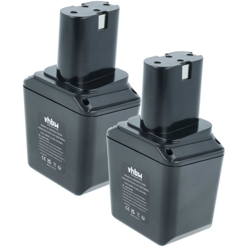 foto del prodotto 2x batteria sostituisce bosch 2607335103, 2607335095, 2 607 335 103, 2 607 335 095 per utensile elettrico 3000 mah, nimh, 9,6 v vhbw