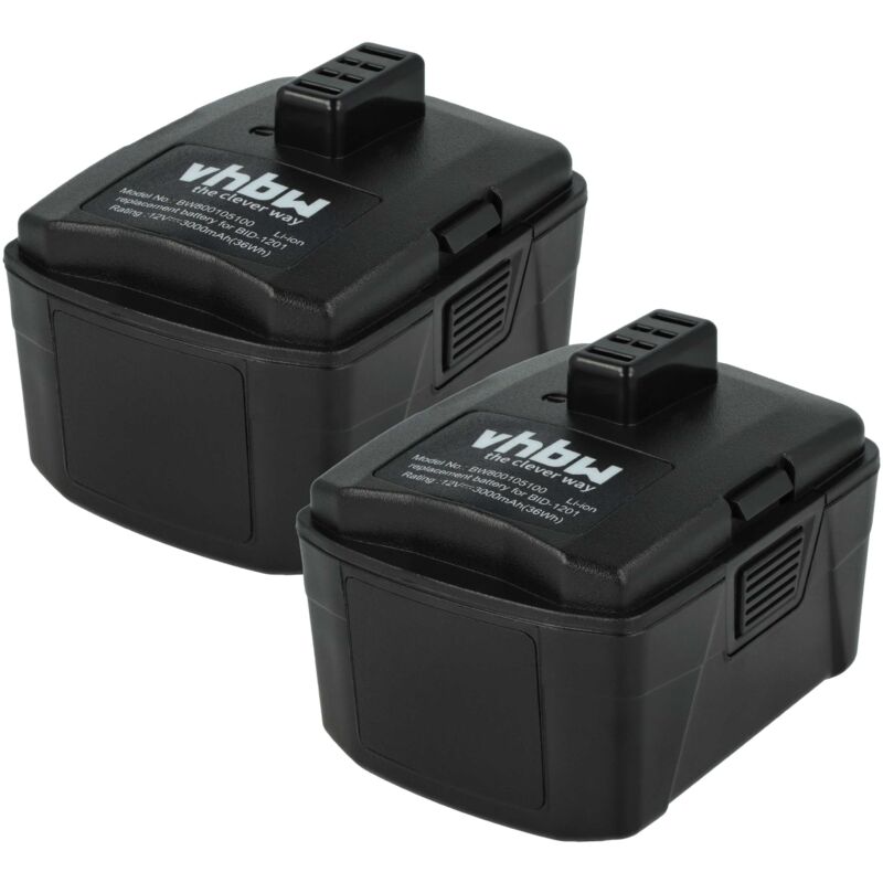 foto del prodotto 2x batteria sostituisce ryobi bpl 1220, 130503001, cb120l, 130503005 per utensile elettrico 3000 mah, li ion, 12 v vhbw