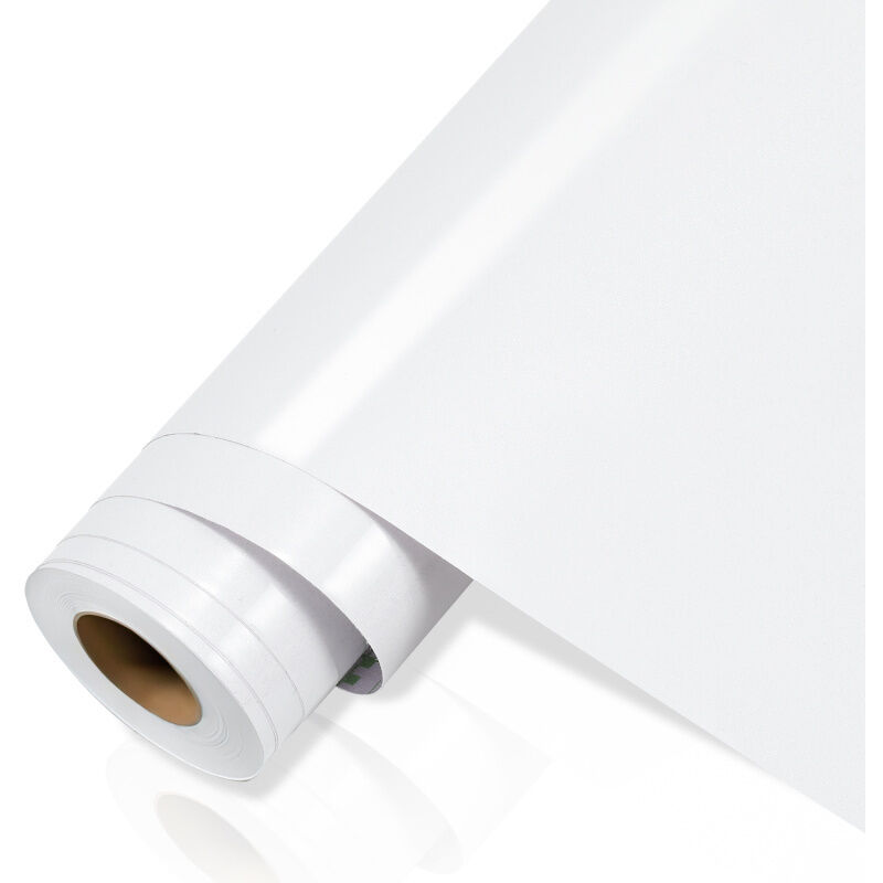 foto del prodotto 2x carta adesiva per mobili 61 cm x 500 cm carta da parati autoadesiva pellicola impermeabile autoadesiva per banconi cucina bagno bianc