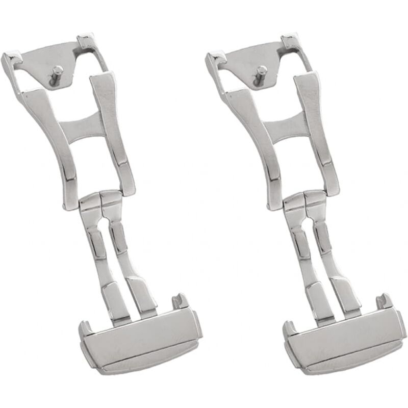 foto del prodotto 2x chiusura deployante in acciaio inossidabile per cinturino da 20 mm, liscia