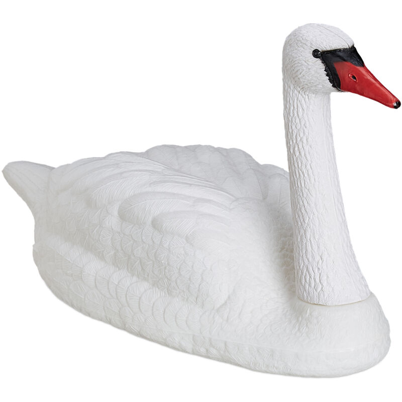 foto del prodotto 2x cigno decorativo xxl, galleggiante, da legare, plastica, resistente alle intemperie, durevole, stagno, bianco