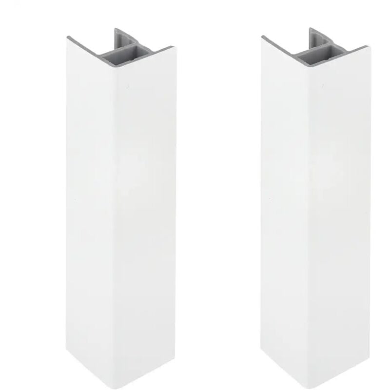 foto del prodotto 2x connettore zoccolino battiscopa 100mm bianco lucido bordo mobili cucina zoccolo giunzione multiangolo angolare cyclingcolors