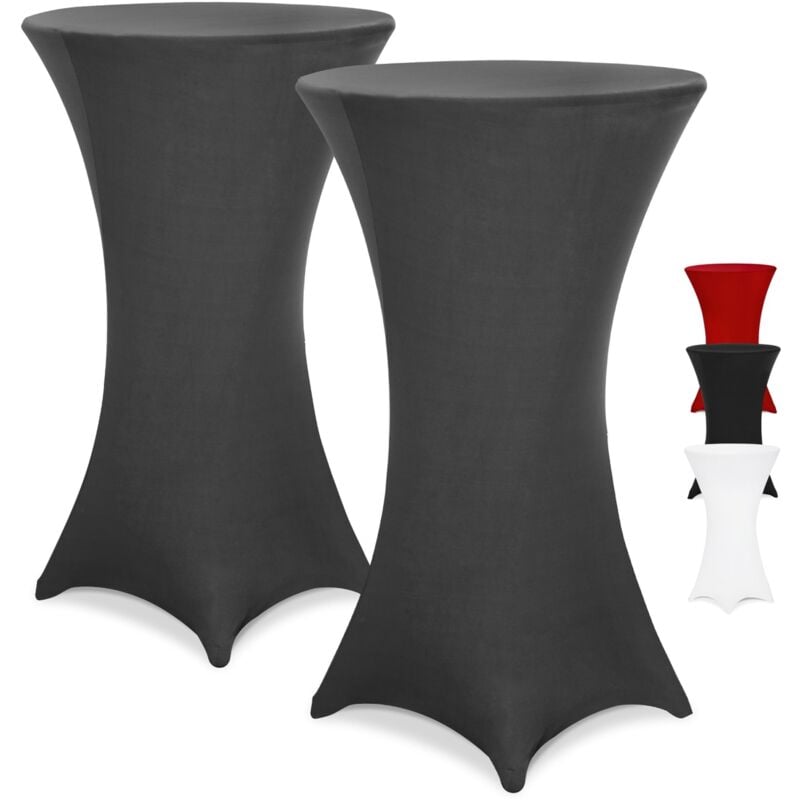 foto del prodotto 2x copritavolo da bar vari colori lavabile rivestimento per tavoli alti bistrò elastico 80-85cm, rosso set of 2 anthracite en , 80 de - detex