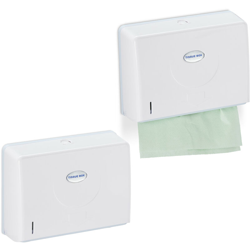 foto del prodotto 2x distributore carta asciugamani, da muro, sistema h2, dispenser salviette hxlxp 20,5 x27,5 x 10 cm ca. bianco
