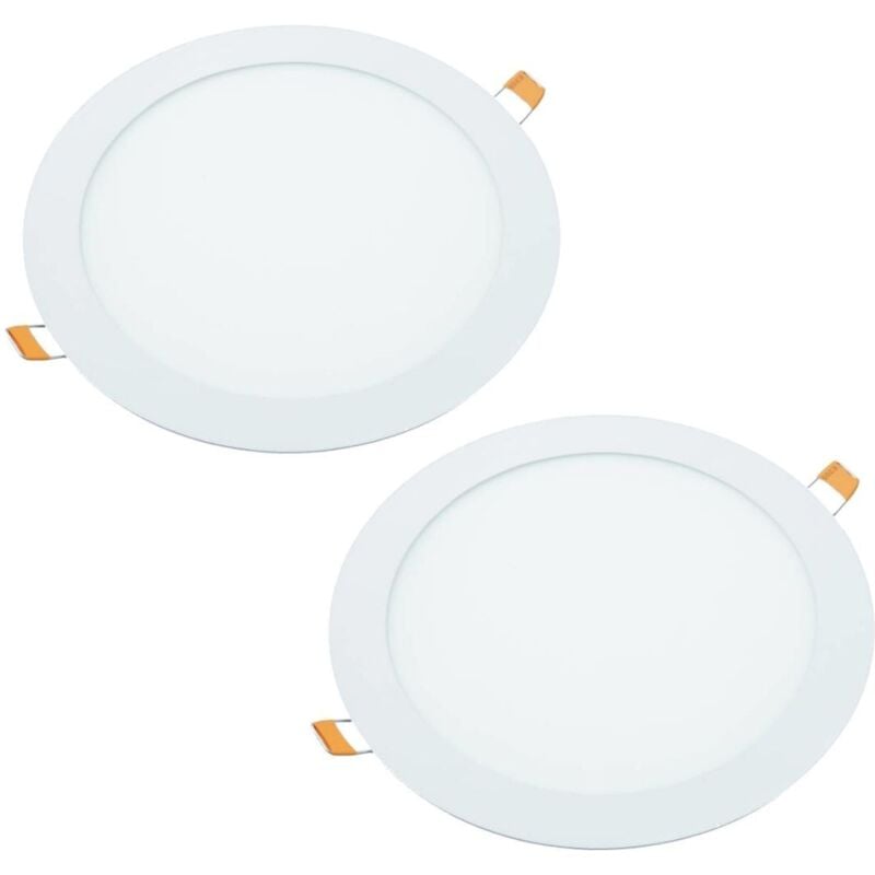 foto del prodotto 2x downlight led 18w redondo embrar 3000k, alluminio bianco opaco aro, per led downlight 200 205 mm led jandei