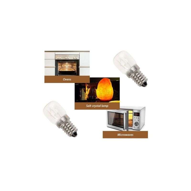 foto del prodotto 2x e14 lampadina ad alta temperatura 500 gradi lampadina alogena a bolle da forno da 25 w,