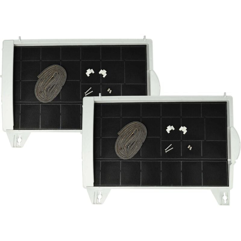 foto del prodotto 2x filtro a carboni attivi compatibile con bosch dhu636ech 01, dhu636pgb 01, dhu635egb 01, dhu636e 01 cappe aspiranti - 45 x 32 x 4 cm - vhbw