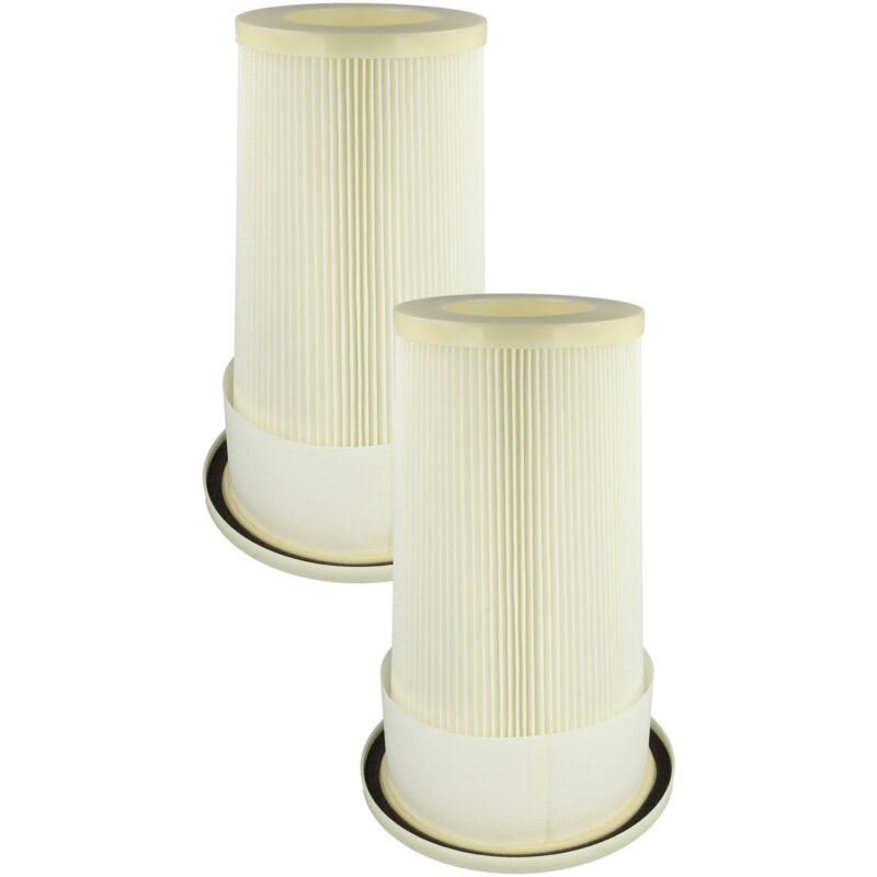 foto del prodotto 2x filtro a pieghe piatte compatibile con dustcontrol dc 2700c, 2700i, 2800, 1800, 2900 eco aspirapolvere bianco, lavabile vhbw
